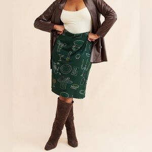 Lisa Says Gah Dark Green Lauren Set The Table Pencil Skirt